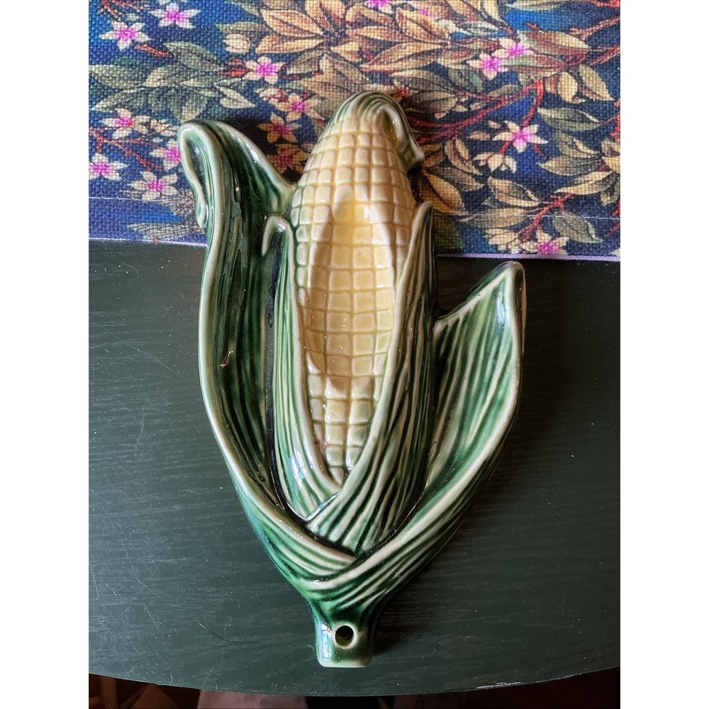 Vintage 1940s Stanford Ceramic 8.5" Ear of Corn‎ Spoon Holder
